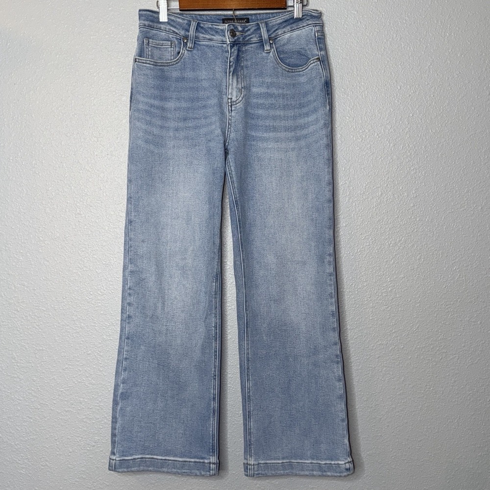 Flying Banana Wide Leg Jeans 8 Short Light Wash Stretch Y2K Skater Baggy Grunge